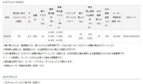 画像2: ダイワ 23レオブリッツ S500JP (2)