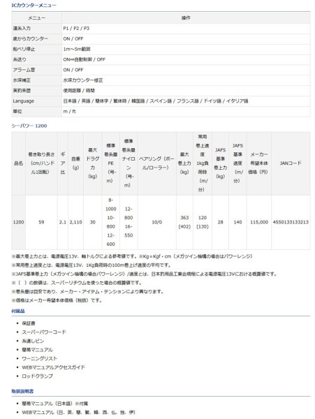 画像3: ダイワ シーパワー 1200 (3)